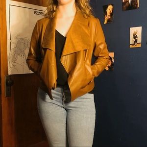 Brown Faux-Leather Jacket